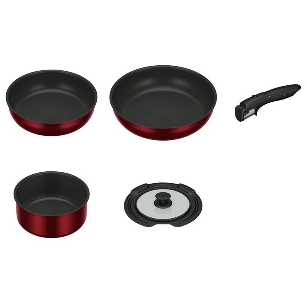 サーモス　ＩＨフライパン５点セット ＫＳＤー５Ａ ＤＲ, ディープレッド, 5点セット