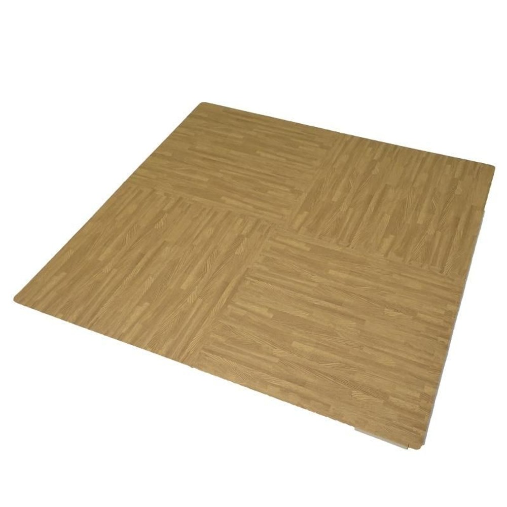 大判つなげるソフトマット　大判4枚組　木目柄, ホワイト, 大判4枚組