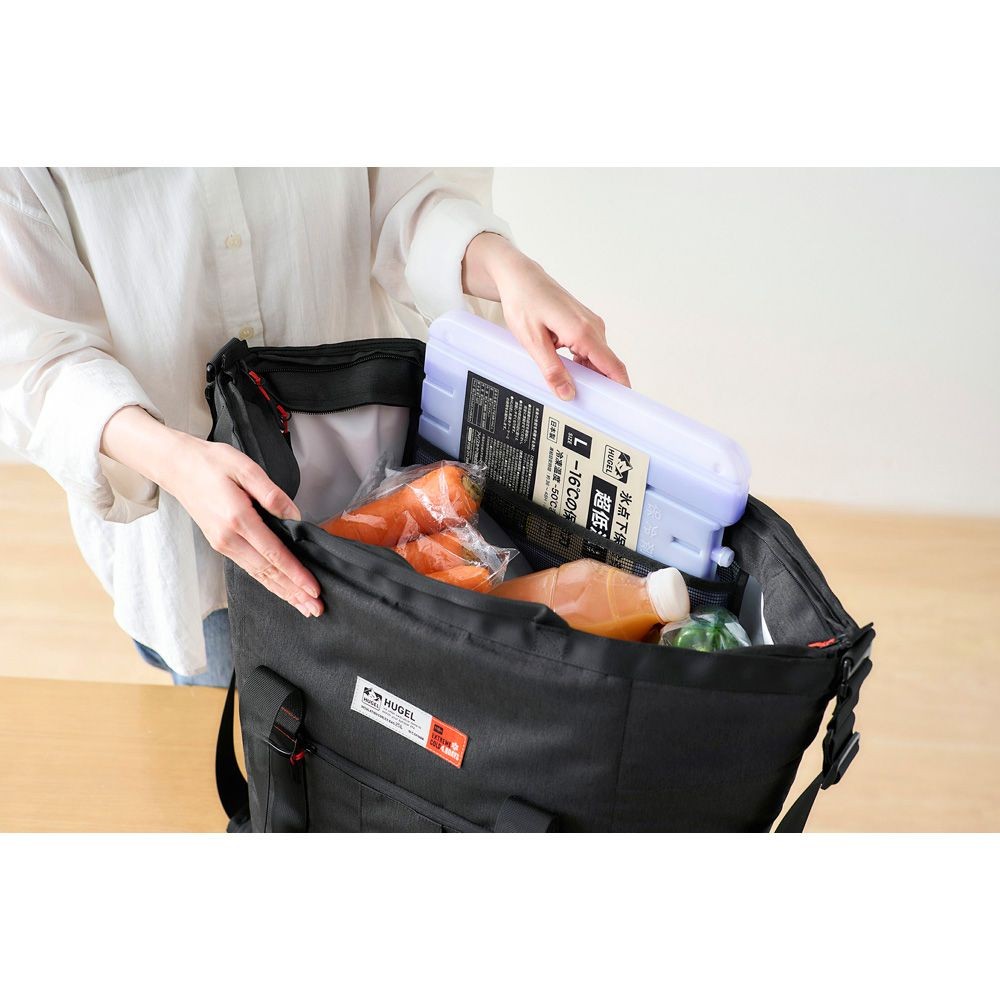 アイリスオーヤマ HUGEL エアロゲルトート型クーラーバッグ 25L, チャコールグレー, 25L