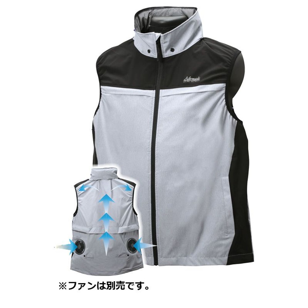 【数量限定】【値下げ】破れにくい生地を使った空調ウェア　ベスト　グレー, グレー（5L), Sサイズ