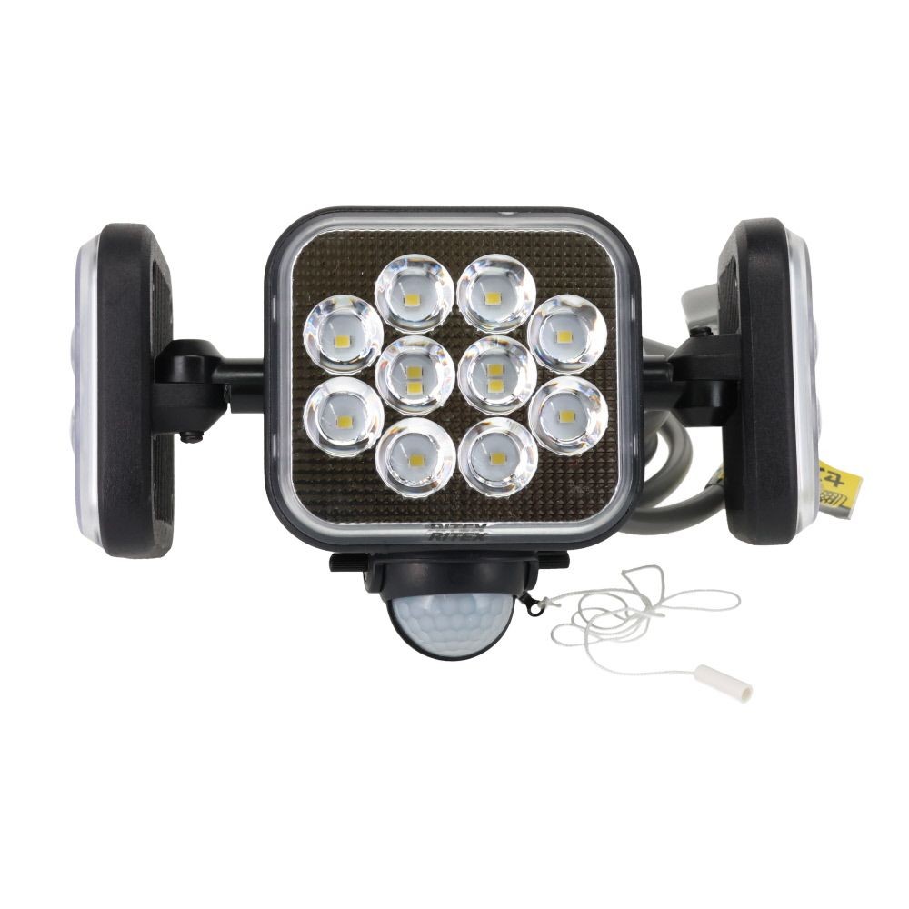 １４Ｗ３灯　フリーアーム式LEDセンサーライト　コンセント式　ＬＡー３０４２, 黒, LA-3042