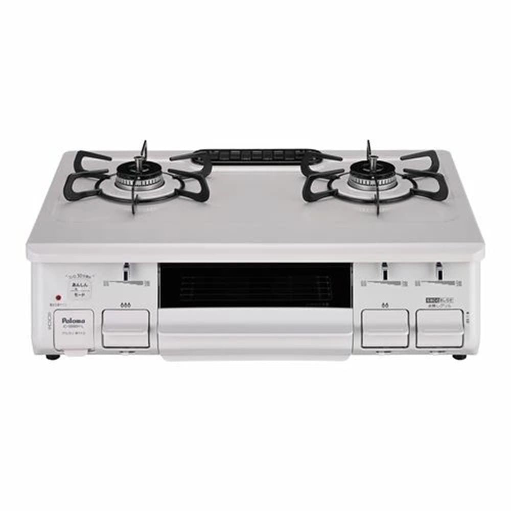 パロマ ガステーブル 水なし片面焼グリル IC-S89SH-L 左強火 都市ガス用, ナチュラルホワイト-都市ガス, 13A
