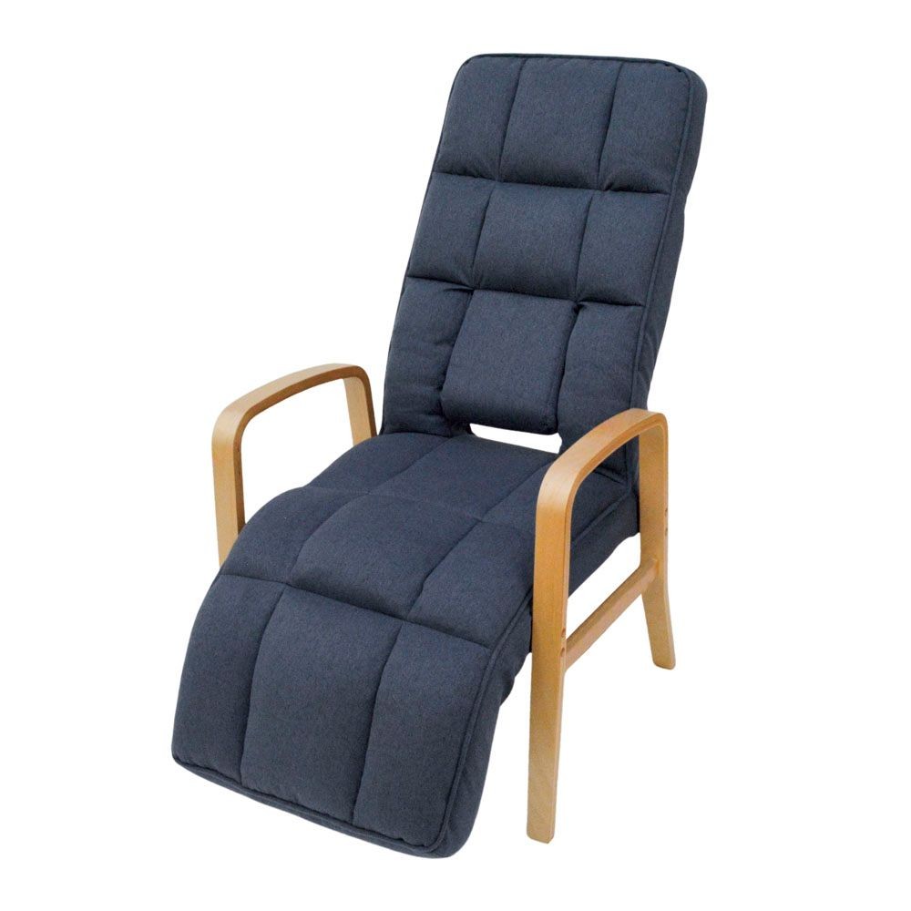 腰楽脚楽リラックスチェア, ネイビー, 幅910mm&times;奥行535mm&times;高さ380mm
