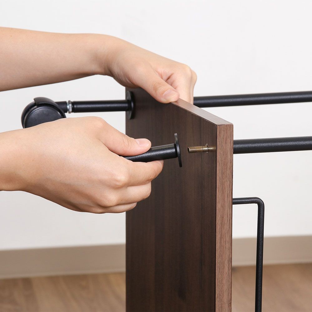 不二貿易 ＥＺＢＯツイストロック　キッチンカート　ＭＢＲ【メーカー直送・代引不可】, ブラウン, 幅680mm&times;奥行300mm&times;高さ900mm