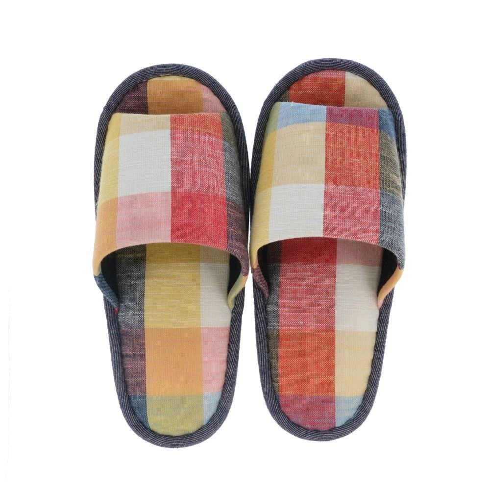 チェックスリッパ　レッド　Ｍ, レッド, Mサイズ