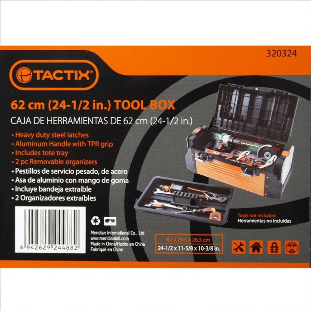 パーツケース付ツールボックス, 黒/オレンジ, 320324