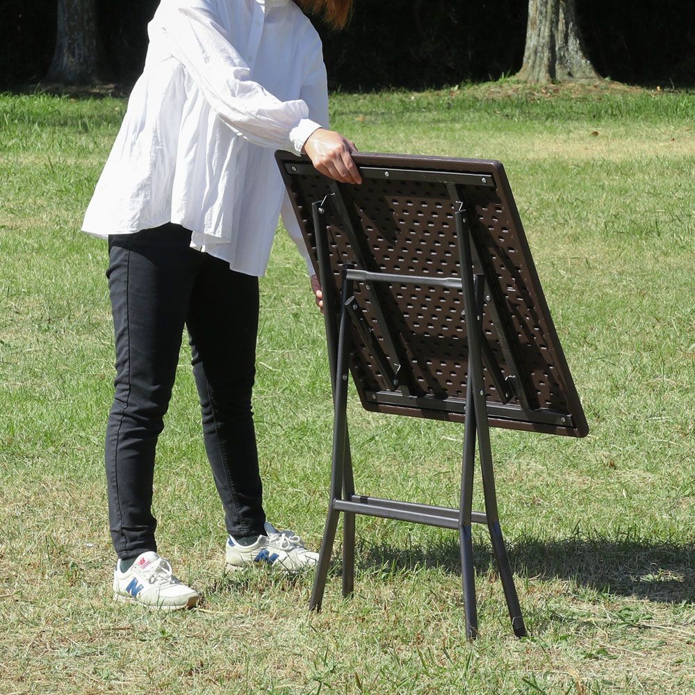 テーブル＆チェア　3点セット　ＢＲ　木目調【メーカー直送・代引不可】, ブラウン, 木目調