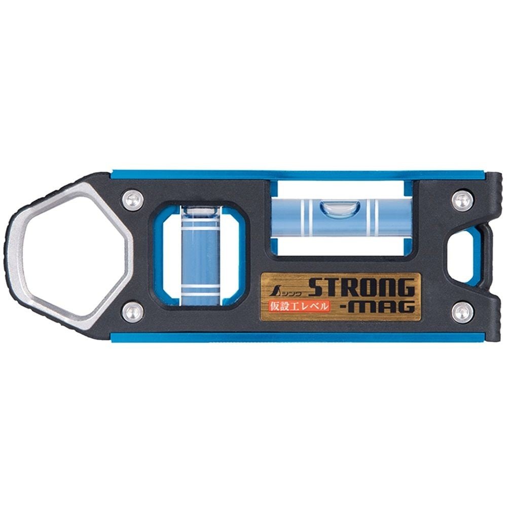 仮設工レベル STRONGーMAG100mm ブルー マグネット付, 73476, 100mm
