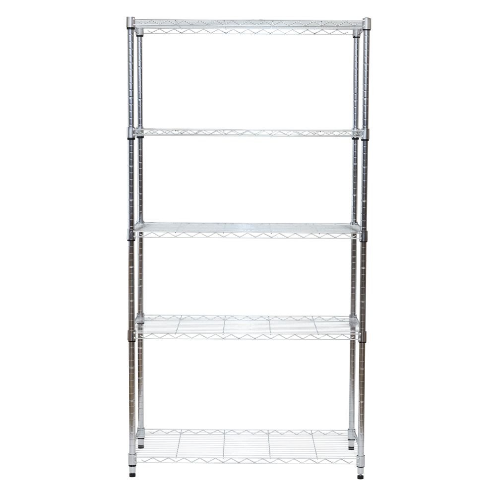 【数量限定】ドウシシャ システムワイヤーラック5段90Ｗ SW25-90175 （幅91.5cm&times;奥行46cm&times;高さ174cm）, シルバー, 幅915mm&times;奥行460mm&times;高さ1740mm
