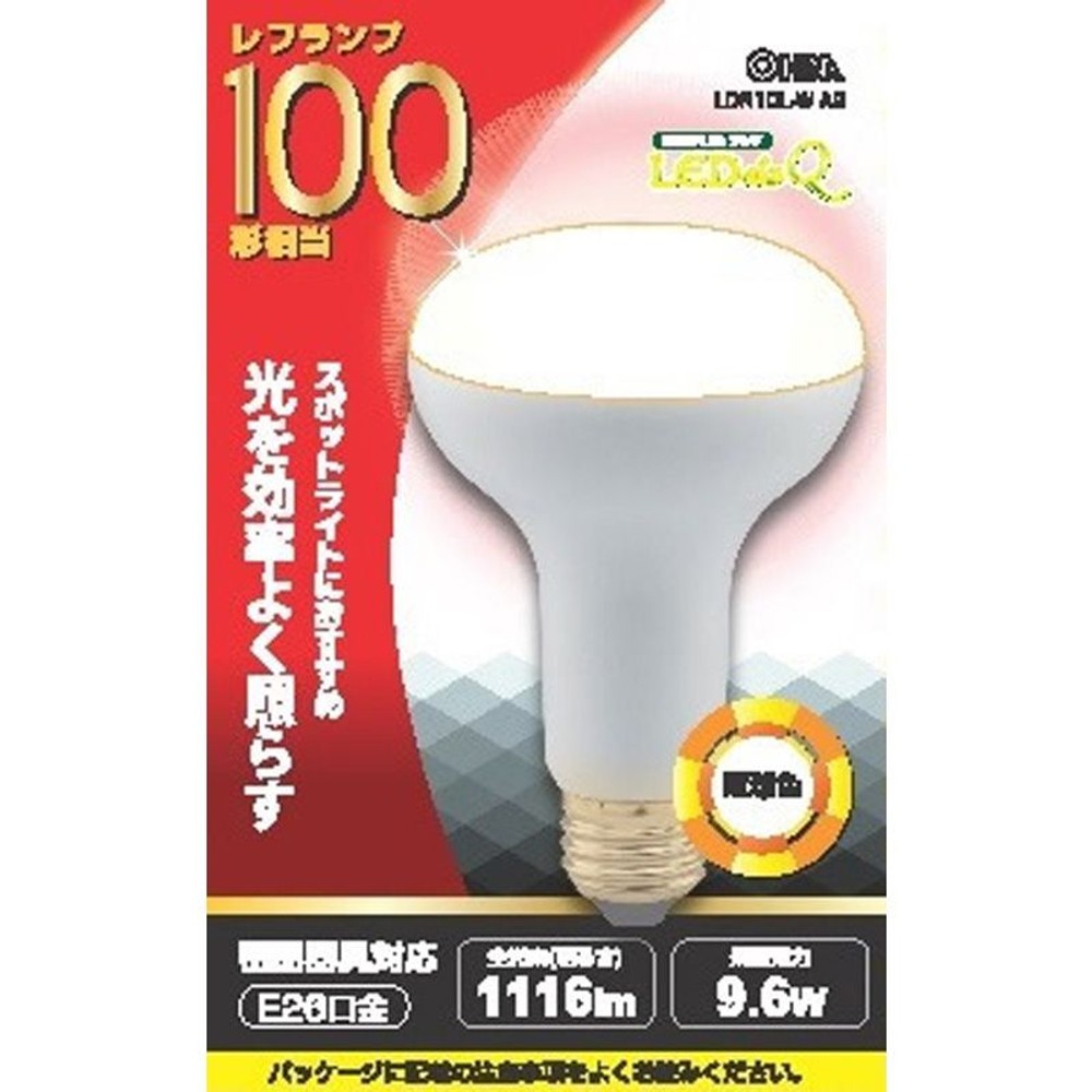 ＯＨＭ　レフ球形ＬＥＤ電球　ＬＤＲ10Ｌ, その他カラー１, 100W形