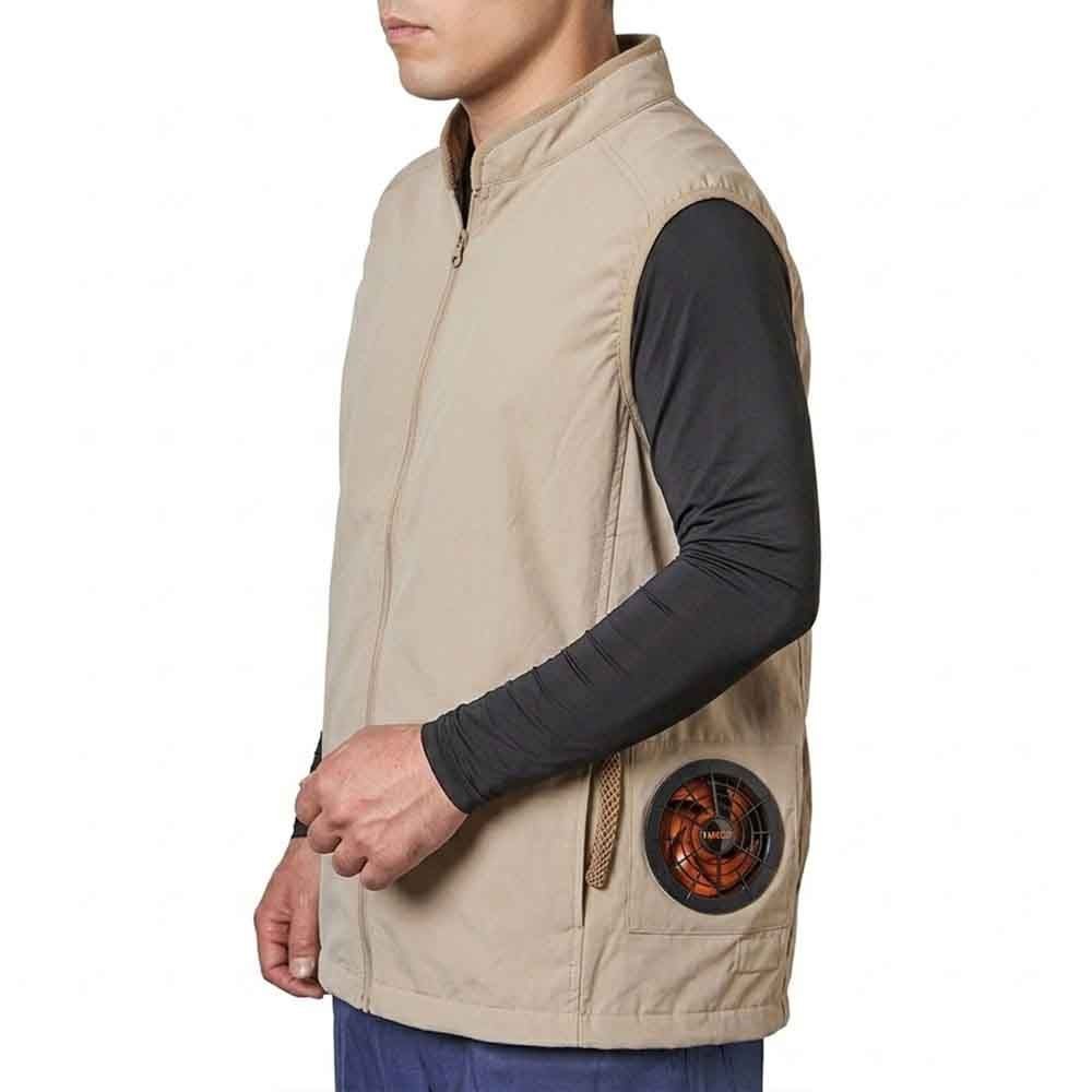 【2026年モデル】ウイザ　WIZ'A　スタンダード空調ウェア　ベスト　ベージュ, ベージュ, Sサイズ