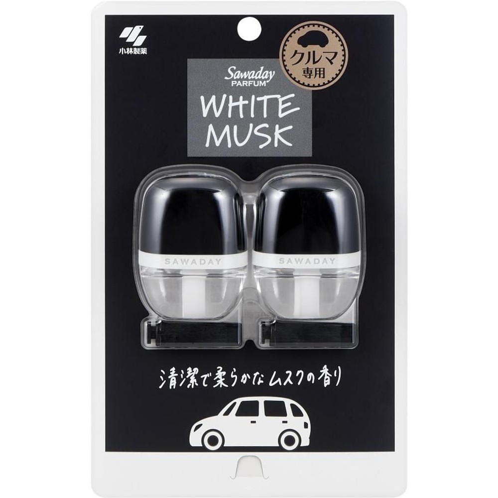 Sawaday クルマ専用クリップ パルファム ホワイトムスク 2個パック, ホワイトムスク, 6ml&times;2個入り