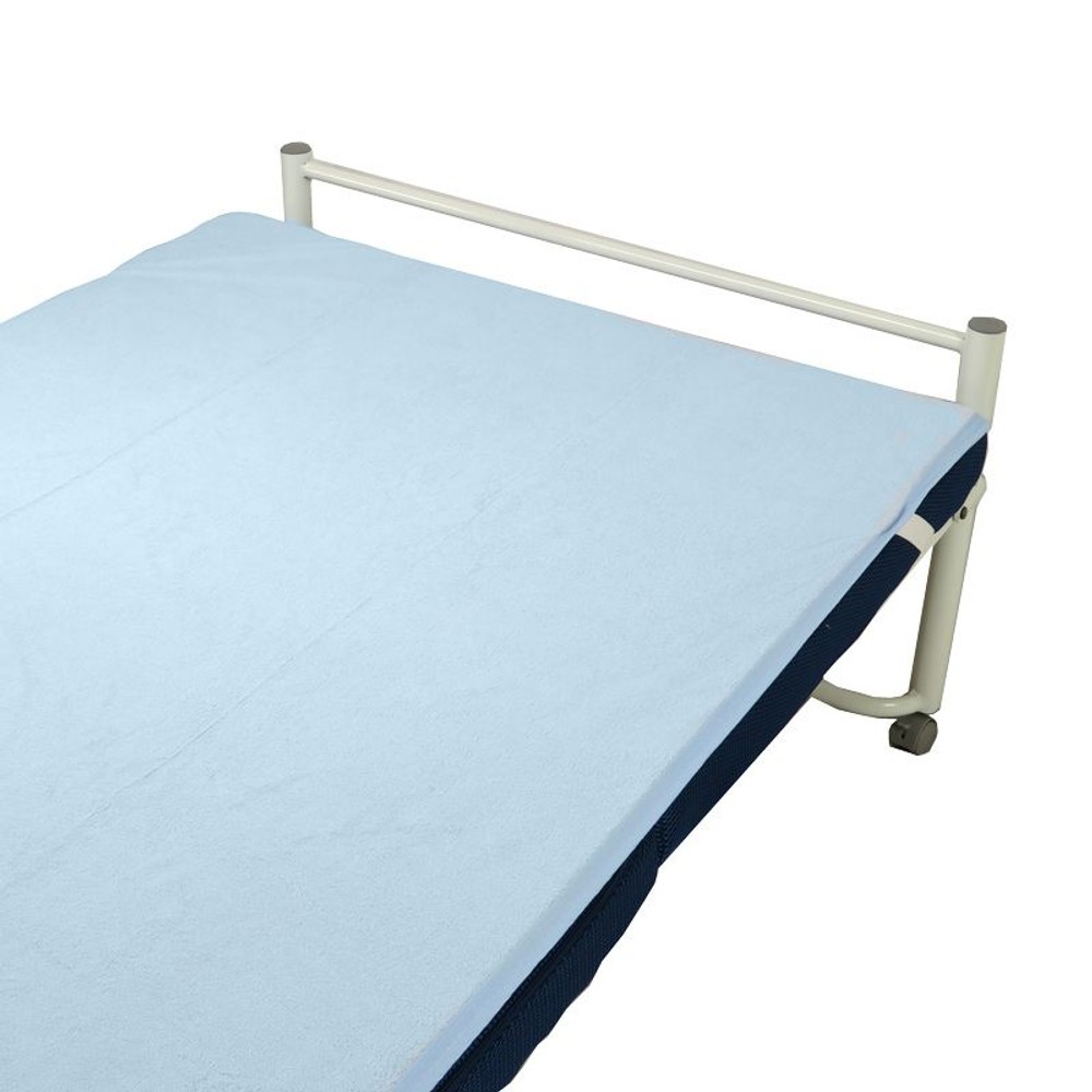 綿100％パイル洗える防水シーツ 　ブルー, ブルー, シングル