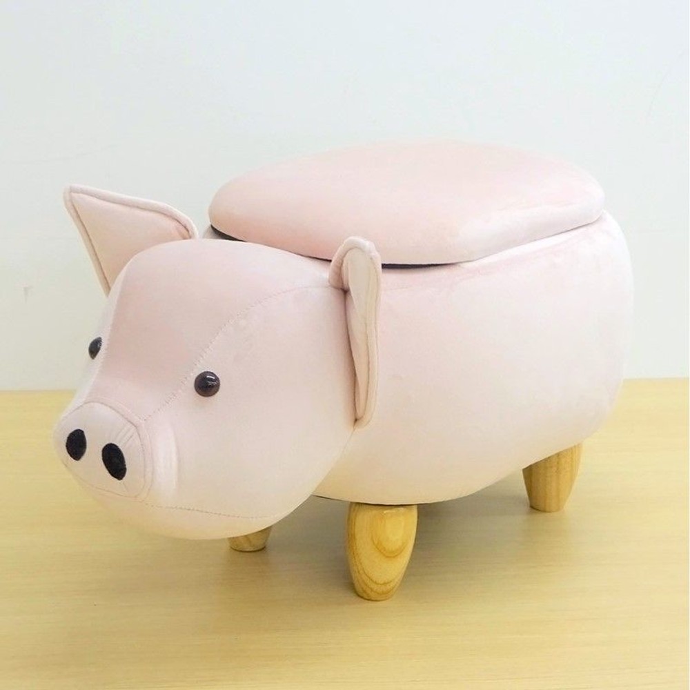 動物スツール収納付　ブタ