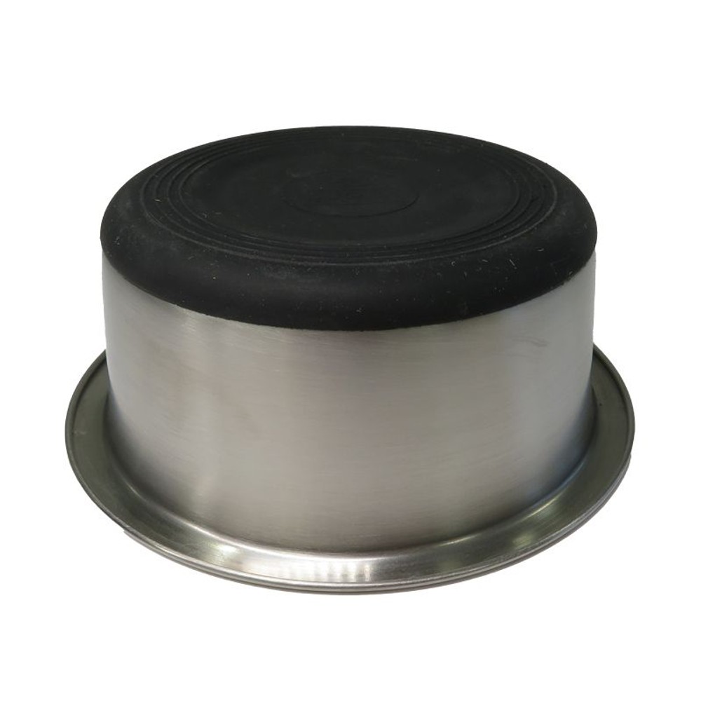 ペット用ステンレス皿型食器すべり止め付き, シルバー（直径13.5）, 13.5cm