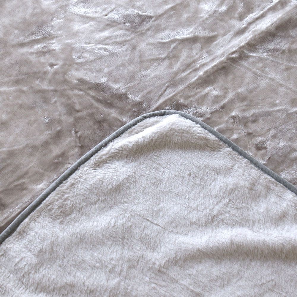 アクリルレーヨン混　ハーフ毛布　１４０&times;１００ｃｍ　グレー, グレー, 140&times;100cm