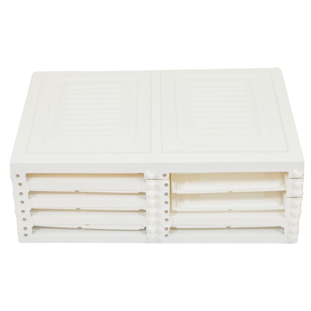 組立簡単　折りたたみワードローブ, ホワイト, 2列5段