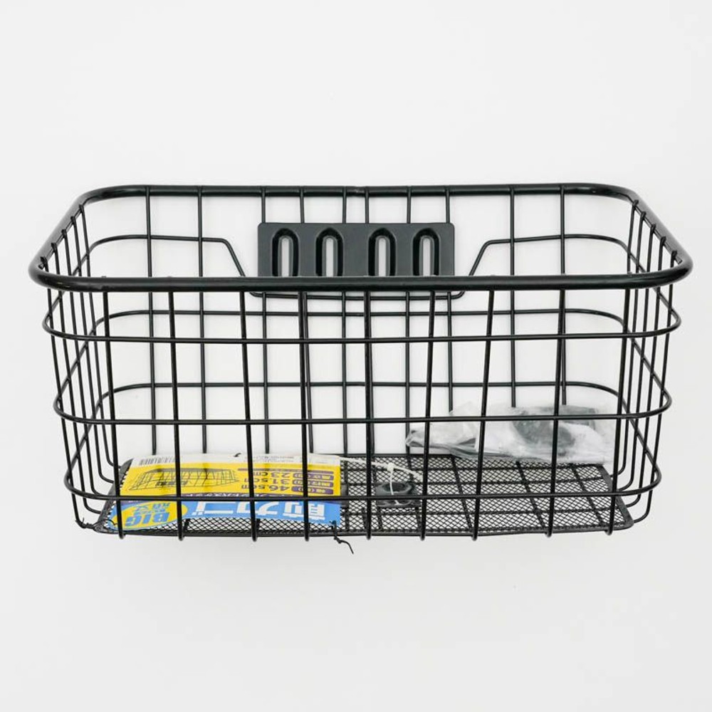 頑丈ワイヤーフロントバスケットＬ　ブラック, ブラック, L