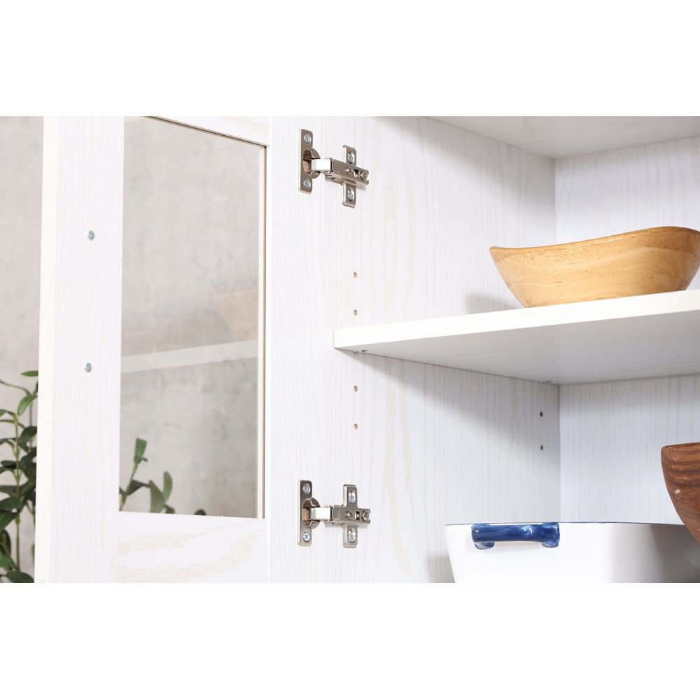 不二貿易 ハイキッチンボード　１８０＊９０　オークＷＨ【メーカー直送・代引不可】, ホワイト, 幅885mm&times;奥行398mm&times;高さ1800mm