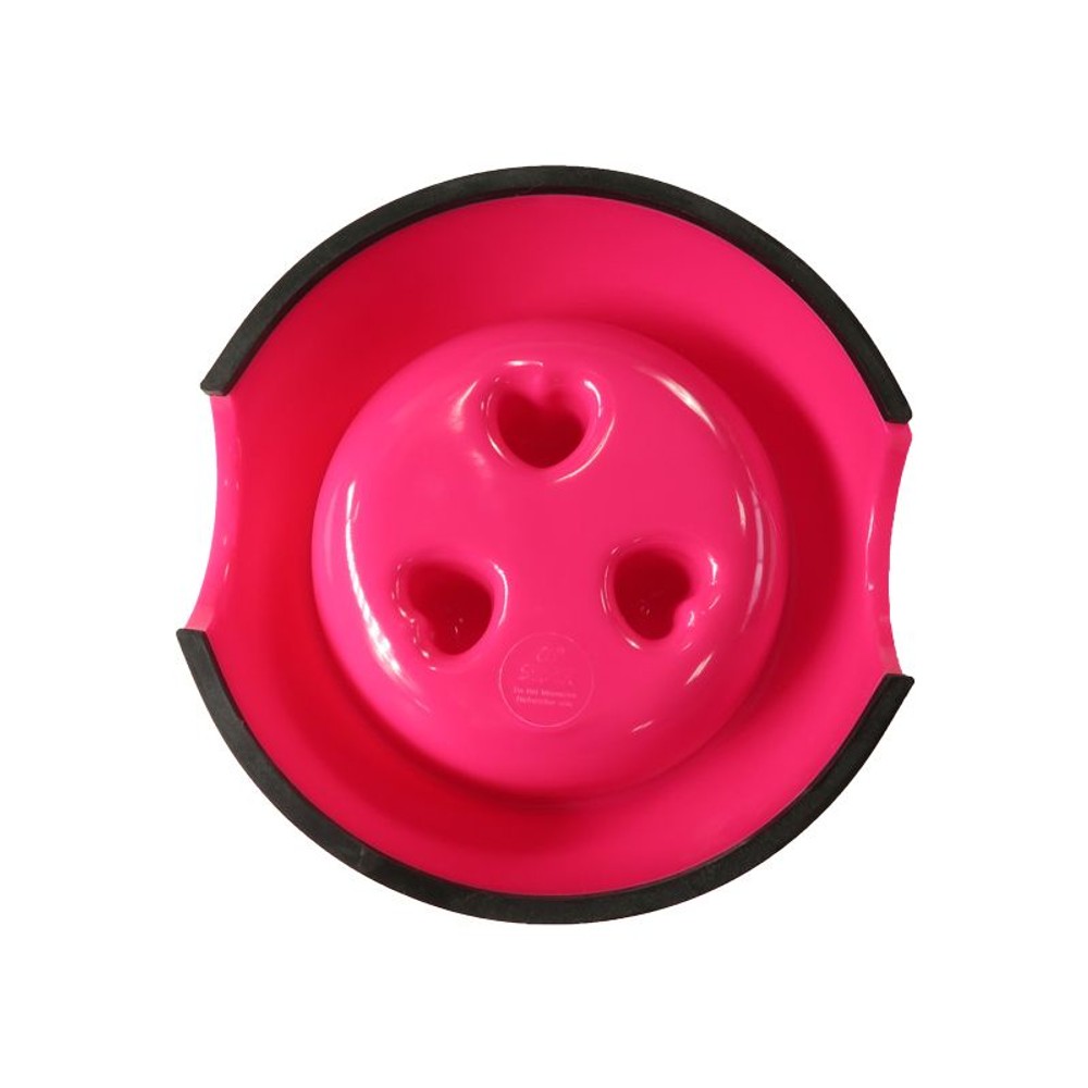 ペット用メラミン食器ゆっくり食べ用凸付き, ピンク, Sサイズ