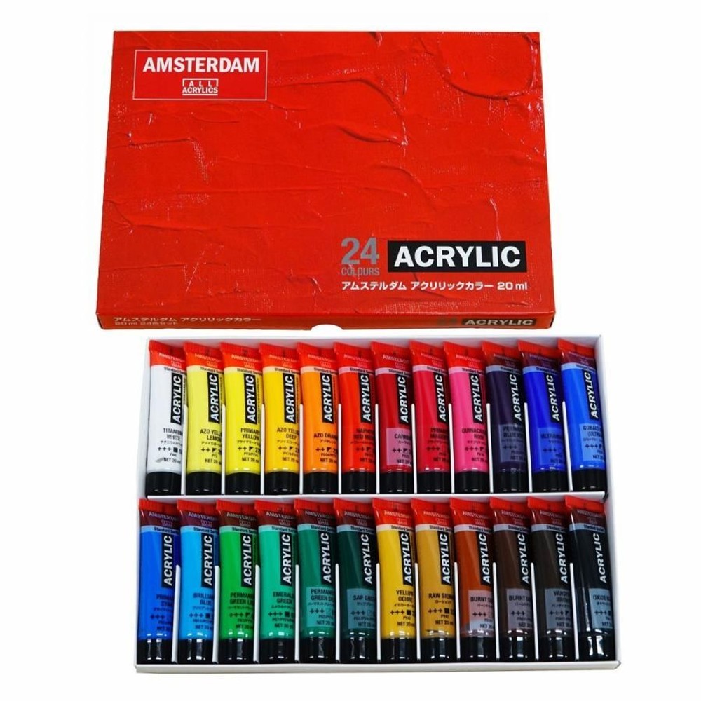 アムステルダム アクリリックカラー スタンダード 20mlチューブ 24色セット AAC-24, スタンダードチューブ24色セット, 20ml*24色