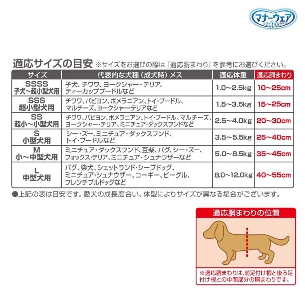 マナーウェア女の子用　超小型犬ＳＳサイズ　38枚, 女の子用, SSサイズ 38枚入