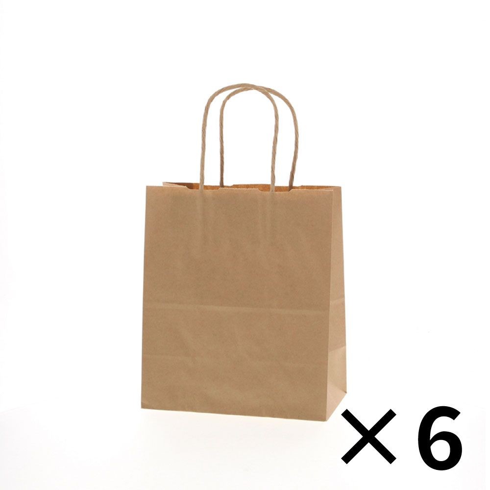 【6個セット】HEIKO 紙袋 25チャームバッグ 25CB 21-12 未晒無地 50枚/袋 クラフト シモジマ 【メーカー直送・代引不可】, 無地, 3266210