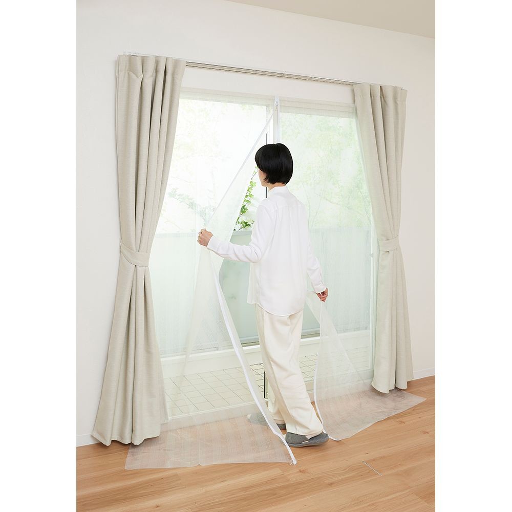 窓まるごと冷気ガードシート　ラインレース　２００ｘ２２５ｃｍ, ラインレース, 200×225cm