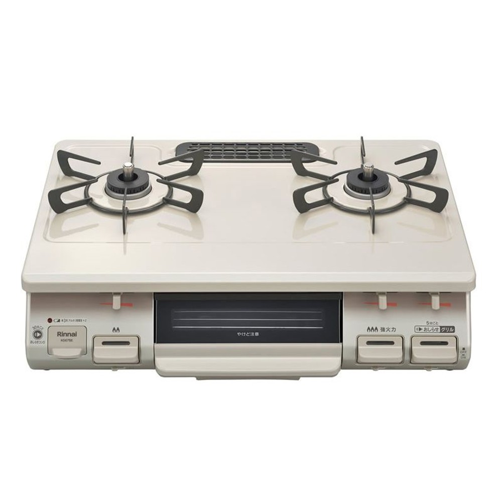 リンナイ ガステーブル KG67BEL/R 都市ガス クリームベージュ, クリームベージュ-左強火, 左強火力