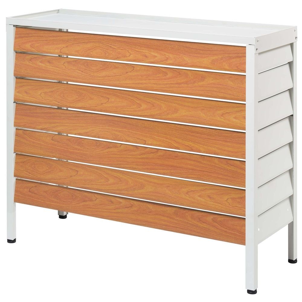 アルミ室外機カバー  ルーバー大型【メーカー直送・代引不可】, ブラック, 大型