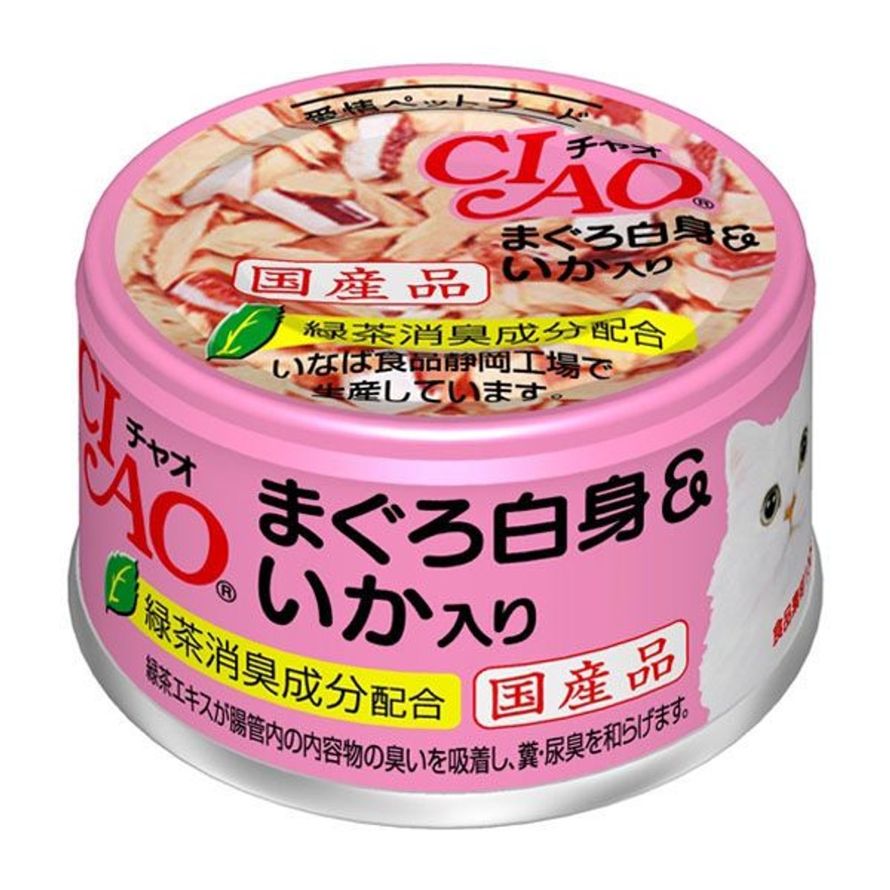 チャオ　まぐろ白身＆いか入り８５ｇ, まぐろ白身＆いか入り, 85g