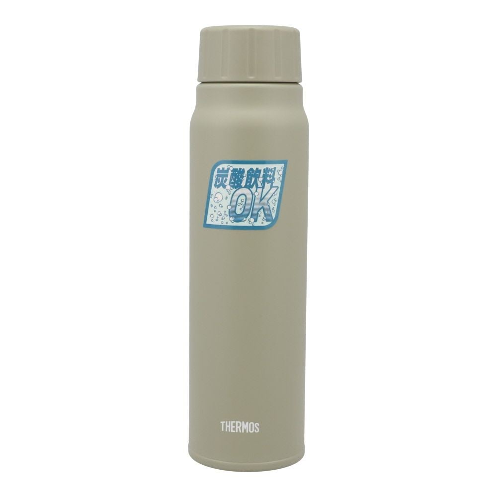 保冷炭酸飲料ボトル　ＦＪＫー500　ＫＫＩ, カーキ, 500ml