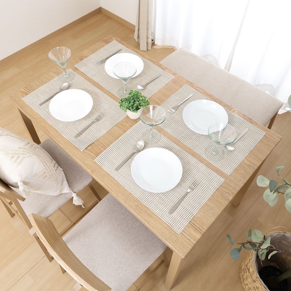 不二貿易 マリー　ダイニングセット４点　ベージュカラー【メーカー直送・代引不可】, ベージュ, 幅1100mm&times;奥行700mm&times;高さ720mm