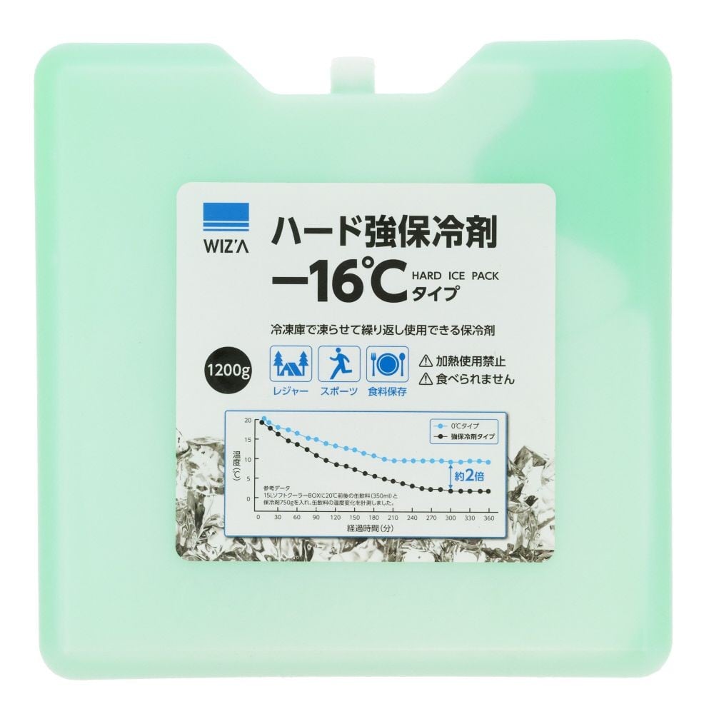 WIZ'A ウィザ　ハード強保冷剤ー１６℃タイプ　１２００ｇ, -16℃タイプ, 1200g