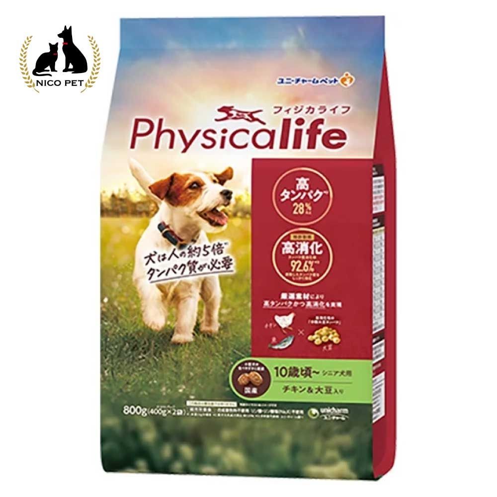 Ｐｈｙｓｉｃａｌｉｆｅ（フィジカライフ）　１０歳頃〜シニア犬用　チキン＆大豆入り　８００ｇ, シニア犬用, 800g