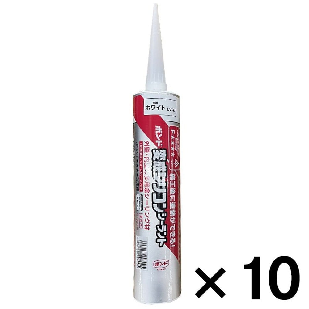 ボンド  変成シリコンシーラント 320ml &times;10本セット, ホワイト, 320ml&times;10本