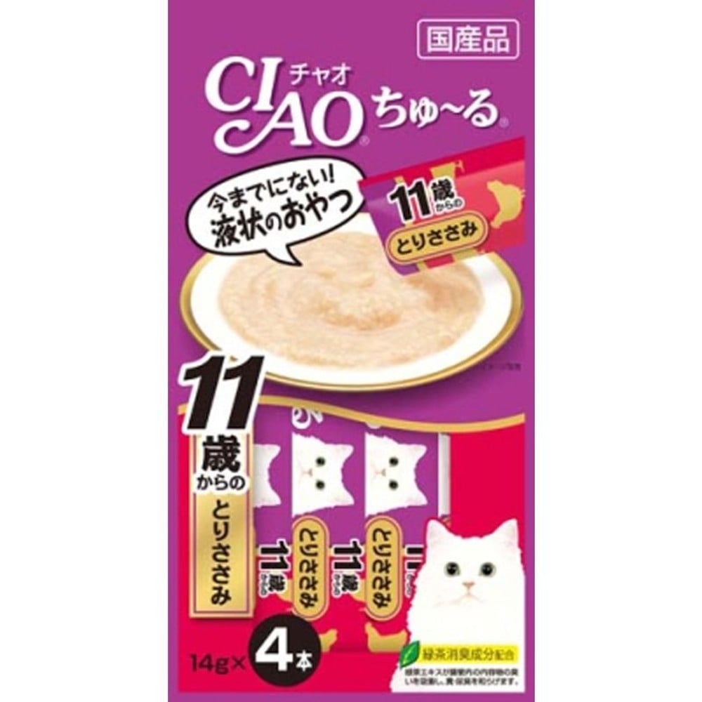 チャオ　ちゅーる　11歳からのとりささみ　4本, 11歳からのとりささみ, 14g&times;4本