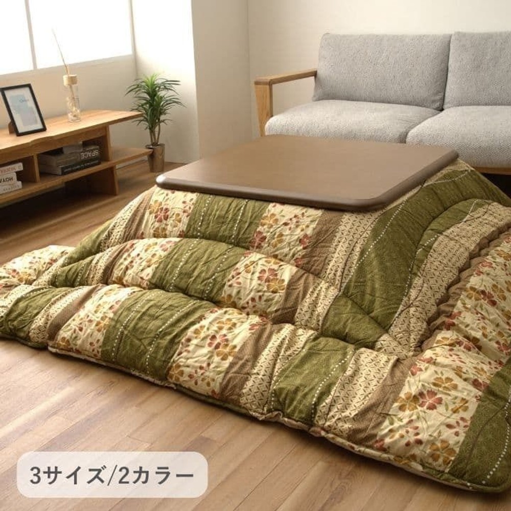 イケヒコ こたつ布団 掛布団 『花雅』  グリーン 【メーカー直送・代引不可】, グリーン, 205&times;205cm