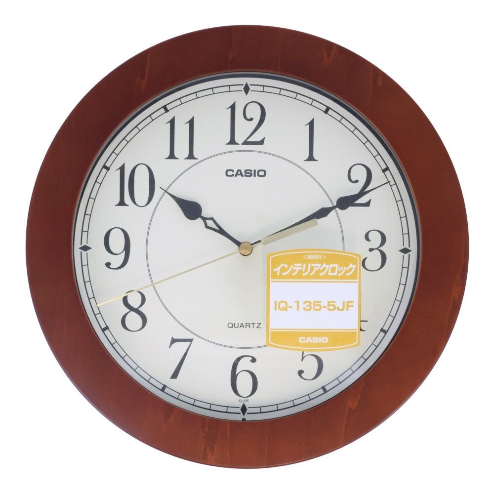 ＣＡＳＩＯ　カシオ　掛時計　クオーツ　木枠, 濃茶木, 26cm