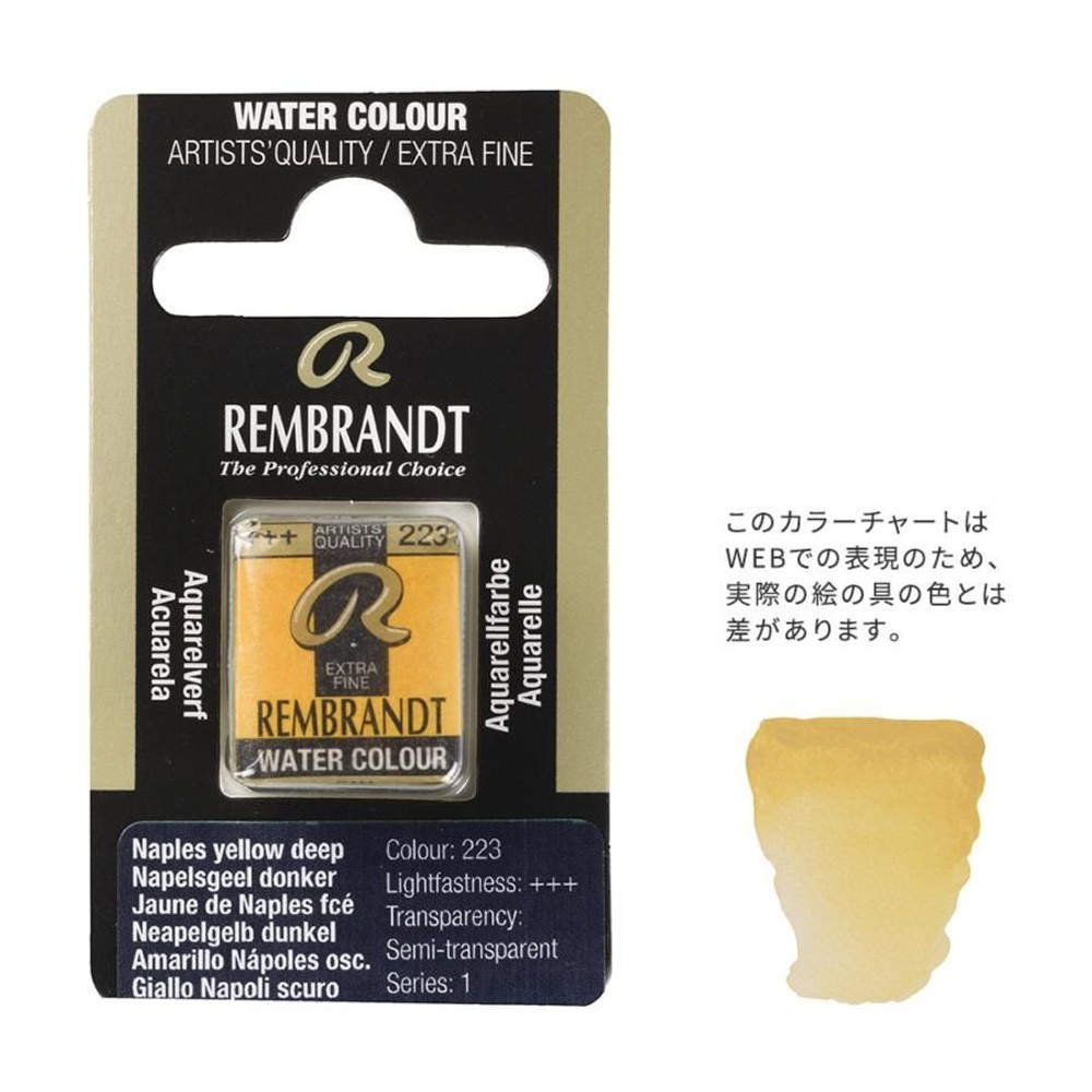 レンブラント固形水彩 223 ネープルスイエローディープ (T0586223-1), 223 ネープルスイエローディー, 5g固形水彩