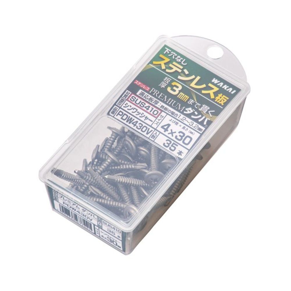セルフドリルネジ プレミアムダンバ  シンワッシャー  4&times;30 PDW430V, シルバー, よび径4mm&times;長さ30mm