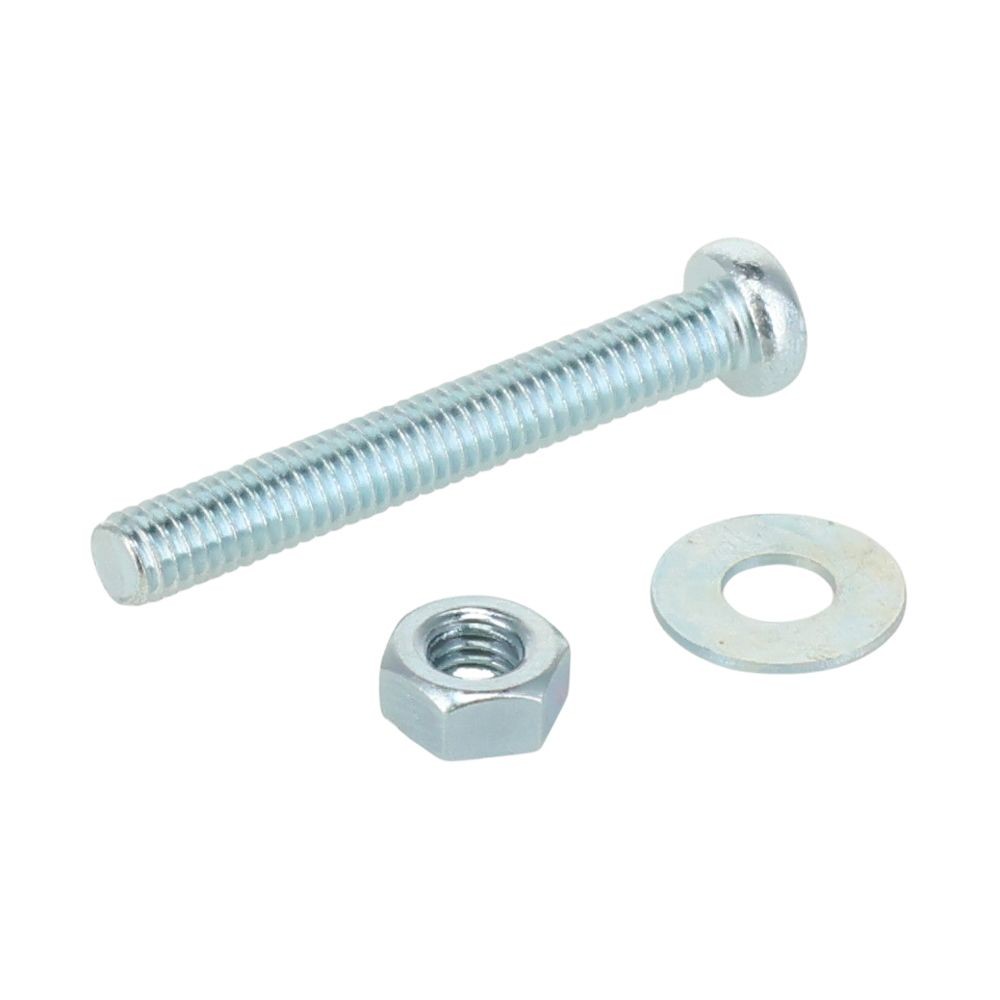 小ねじ　なべ　鉄　ユニクロメッキ　Ｍ３．５&times;２５　１０本入　小袋, シルバー, M3.5&times;25mm