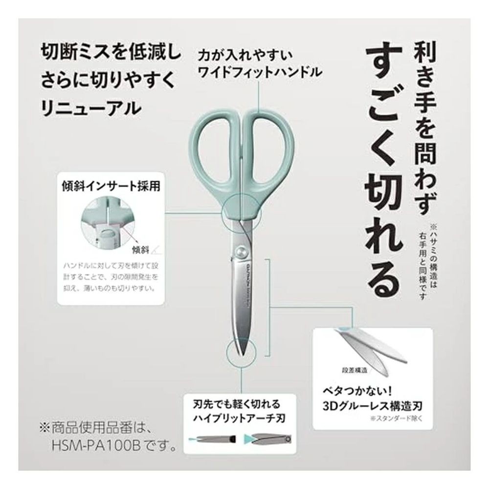 コクヨ サクサ グルーレス刃 ホワイト・ブルー HSM-PA100, ホワイト, 幅75mm&times;全長174mm