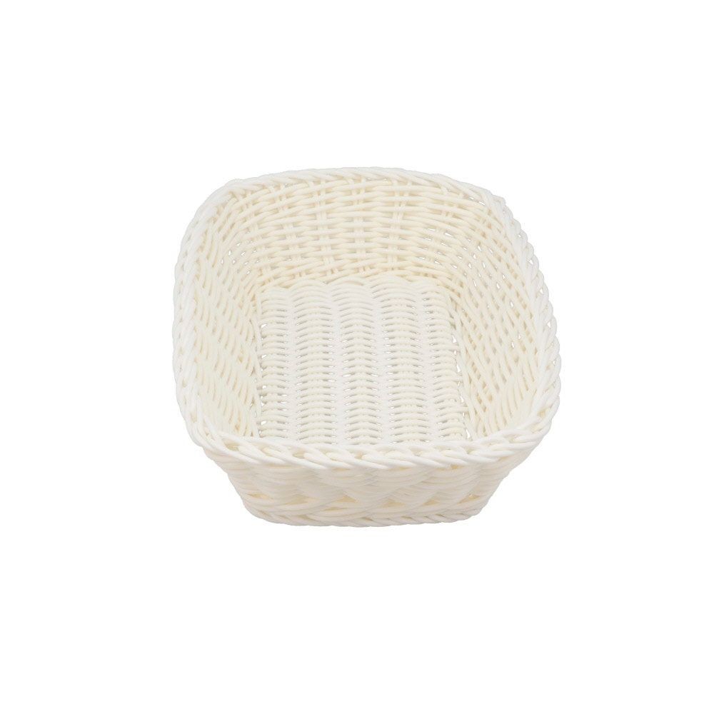 水洗いできるバスケット　レクタングル　Ｍ, ホワイト, Mサイズ