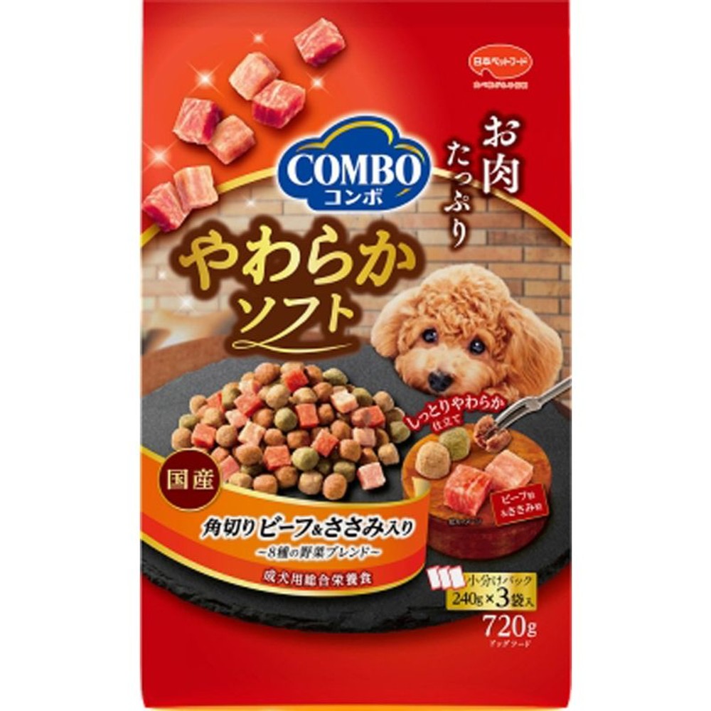 日本ペット　コンボソフト　角切りビーフ・ささみ　720ｇ
