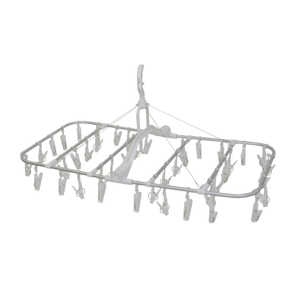 WIZ'A ウィザ 部屋干しアルミ洗濯ハンガー４２ピンチ, ホワイト, 42P