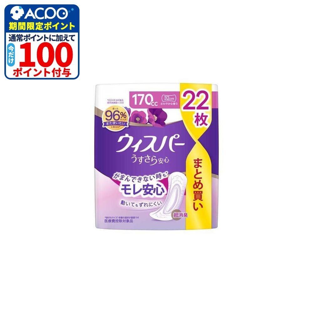 P&G ウィスパー うすさら安心 長時間・夜 170cc, 長時間・夜, 170cc