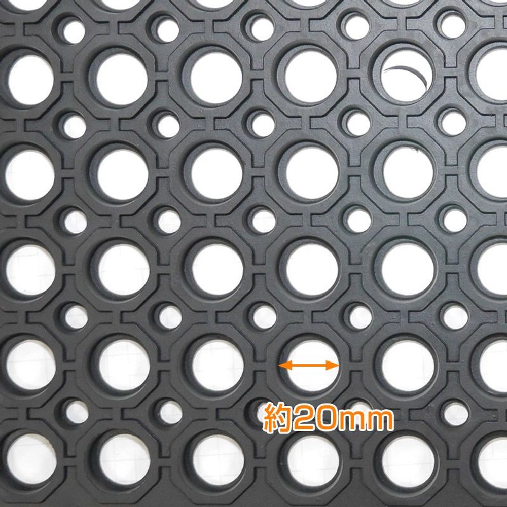 スベリ止め穴あきゴムマット, BK（91&times;152cm）, 91&times;152cm