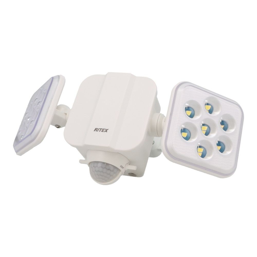 ５Ｗ×２灯　フリーアーム式LEDソーラーセンサーライト　ＬＳー２２０, 白, LS-220