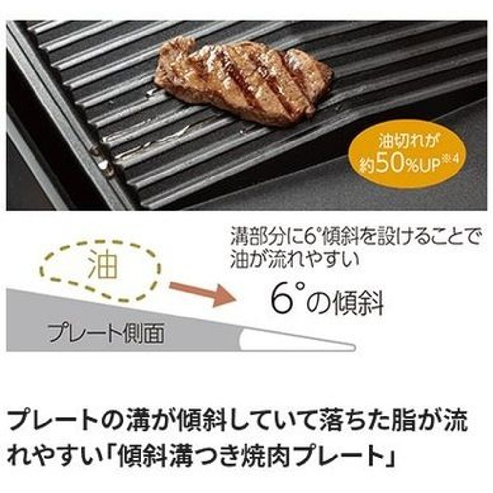 象印 ホットプレート やきやき EA-KE20-BA, ブラック, 幅48&times;奥行33&times;高さ14cm